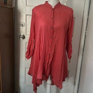 Women long sleeve tunic orange color . Size M. By XCVI